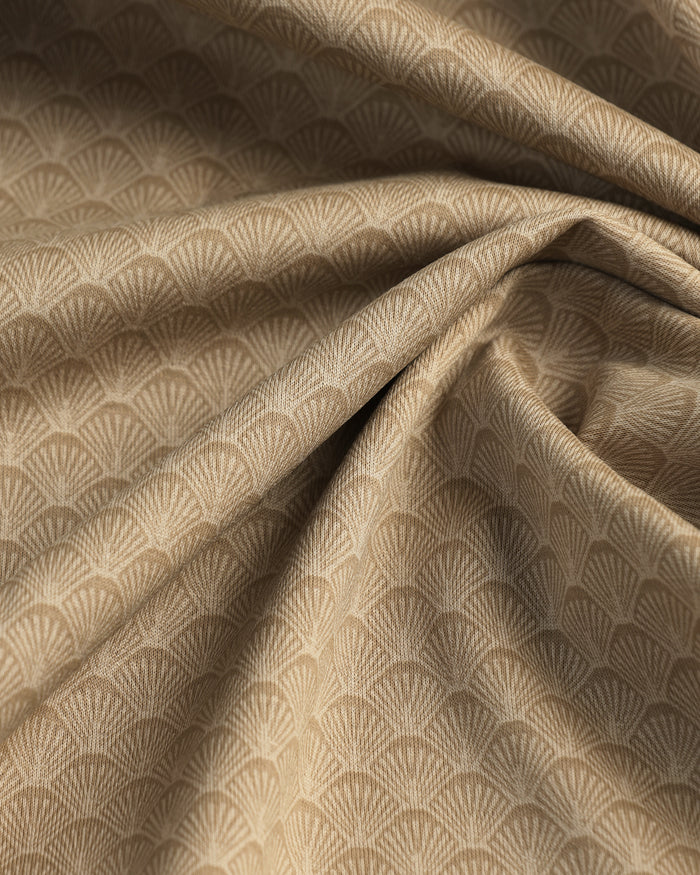 Beige Abstract Print Polo - Deco
