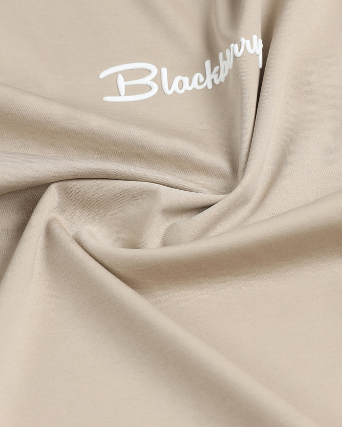 Beige Crew Neck Solid T-Shirt - Toss