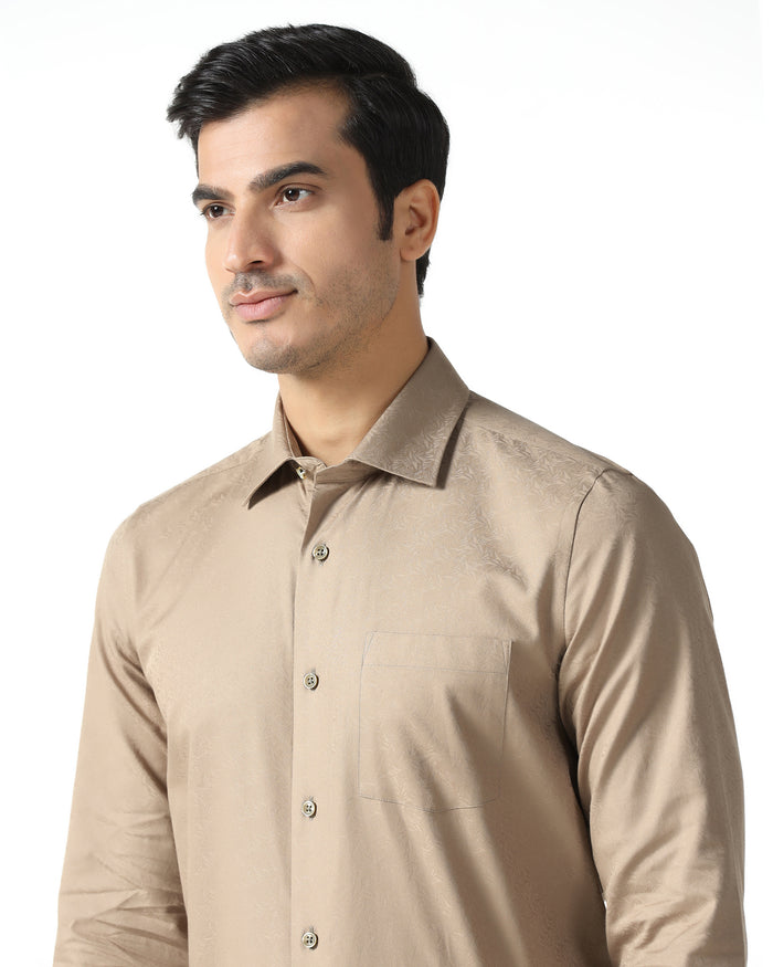 Beige Jacquard Shirt - Romeo