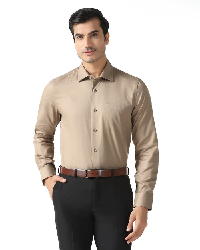 Beige Jacquard Shirt - Romeo