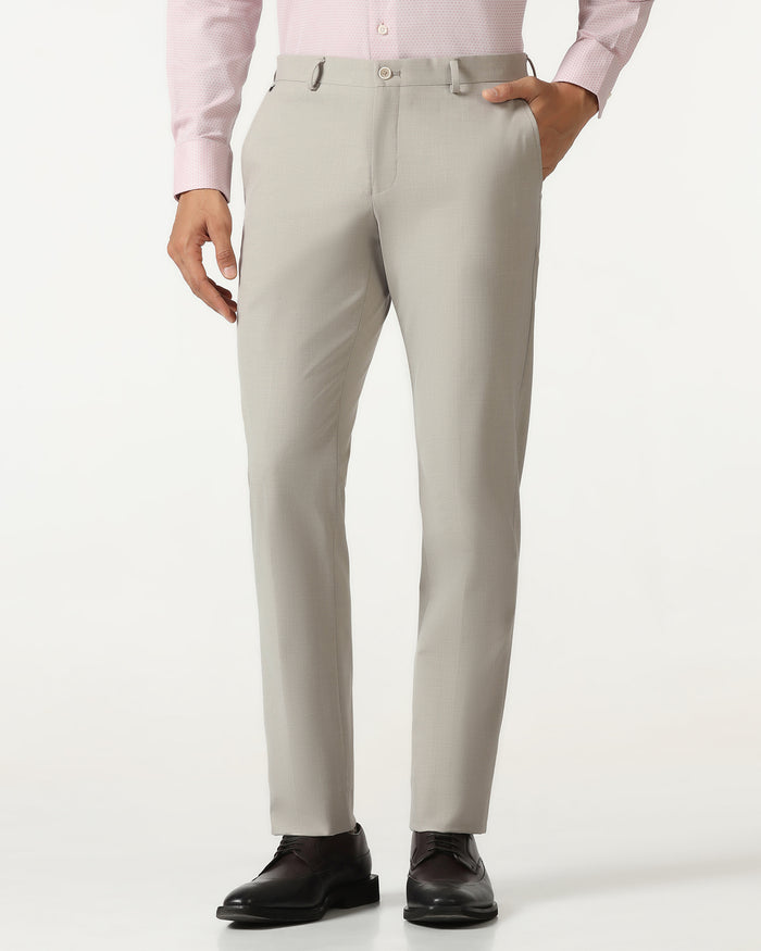 Beige Solid Trouser - Conor