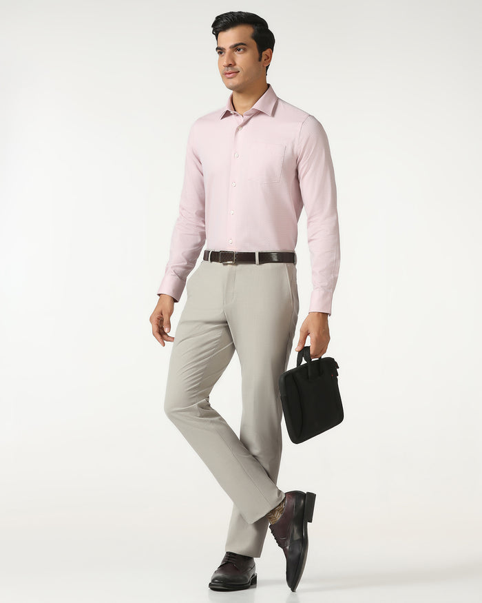 Beige Solid Trouser - Conor