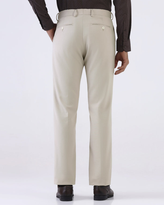 Beige Techno Waist Textured Trouser - Billy