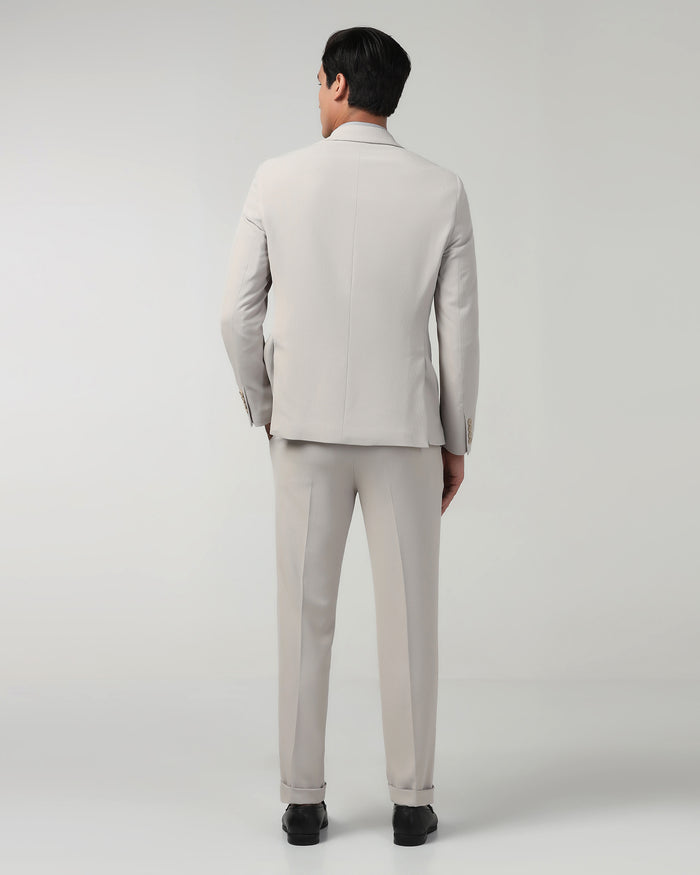 Beige TechPro Two Piece Stripe Suit - Telko