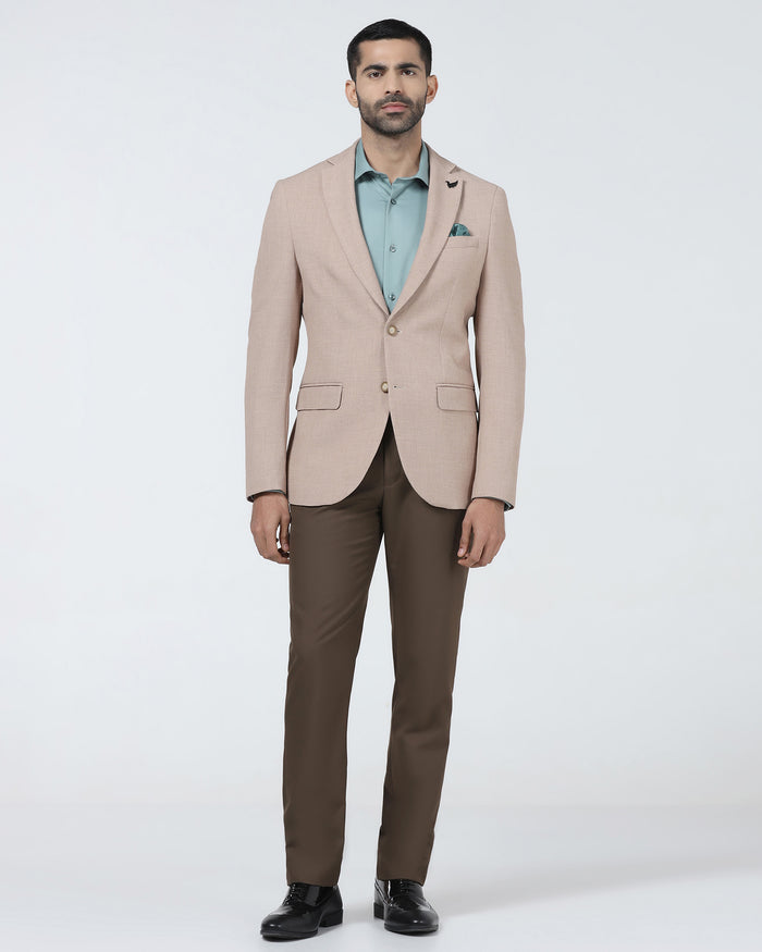 Beige Textured Blazer - Adams