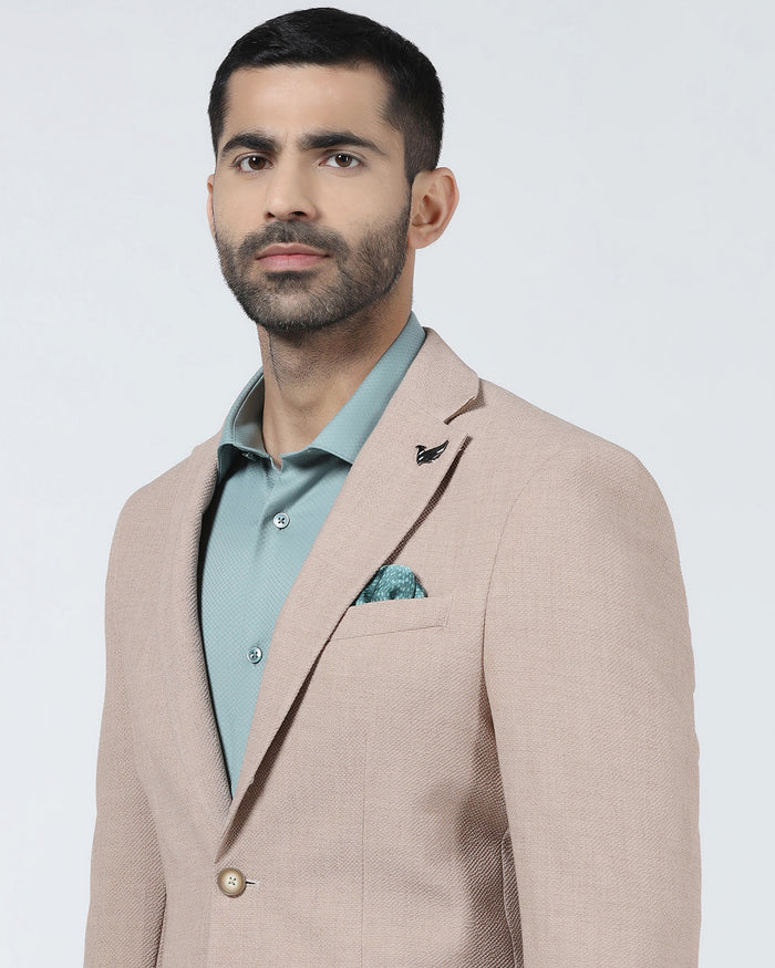 Beige Textured Blazer - Adams
