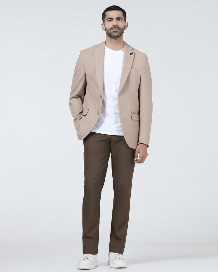 Beige Textured Blazer - Adams