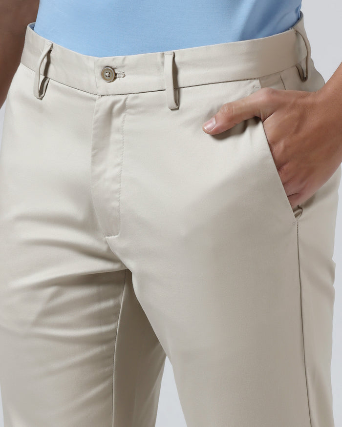 Beige Textured Khakis - Aspen