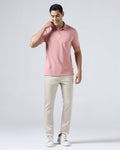 Beige Textured Khakis - Aurea