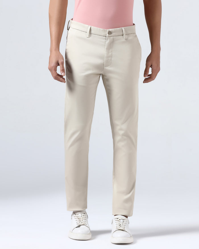 Beige Textured Khakis - Aurea
