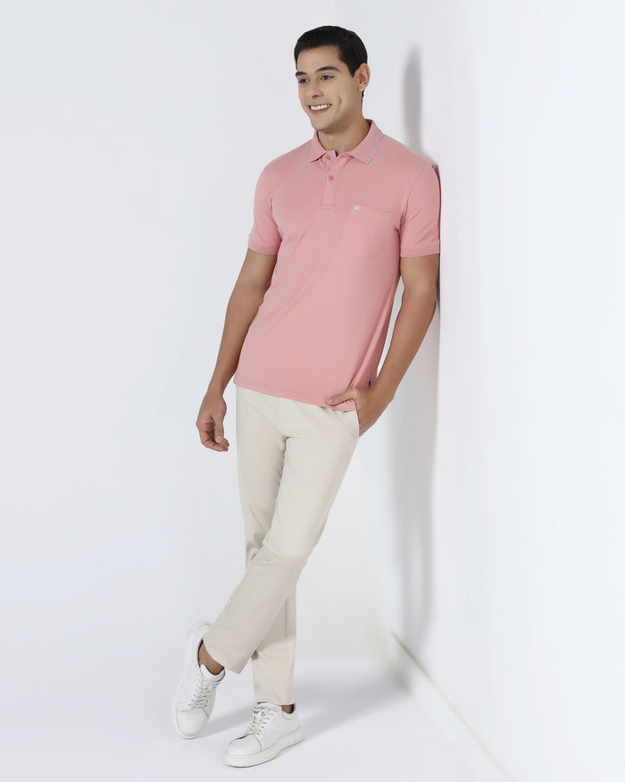 Beige Textured Khakis - Aurea