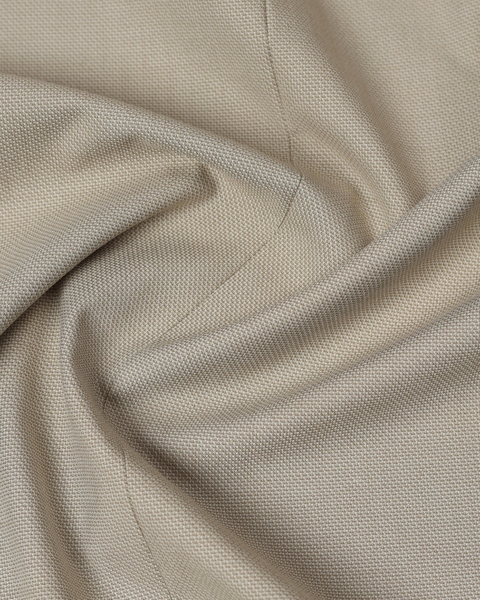 Beige Two Piece Textured Suit - Brim