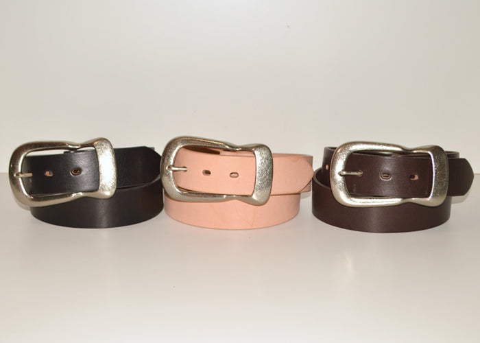 BIG JOHN "VBLT06" HIMEJI LEATHER BELT "Pit Tanned Teacore Oil Leather Belt"