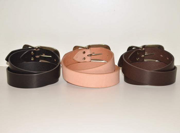 BIG JOHN "VBLT06" HIMEJI LEATHER BELT "Pit Tanned Teacore Oil Leather Belt"
