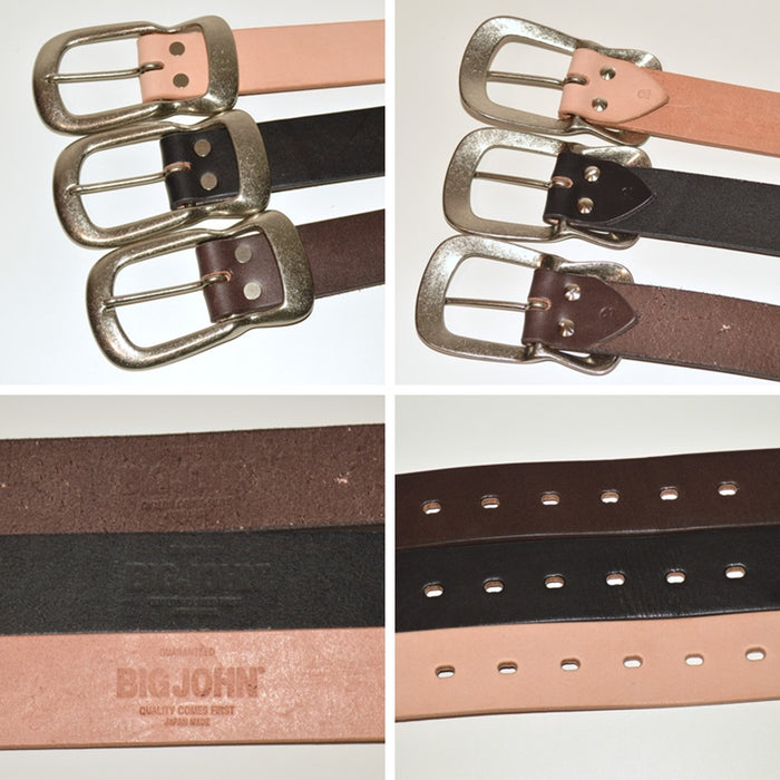 BIG JOHN "VBLT06" HIMEJI LEATHER BELT "Pit Tanned Teacore Oil Leather Belt"