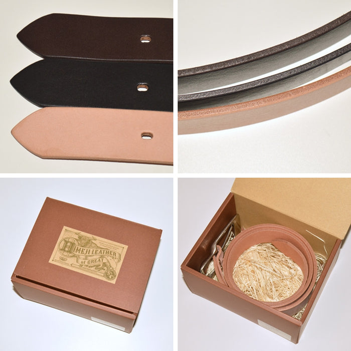 BIG JOHN "VBLT06" HIMEJI LEATHER BELT "Pit Tanned Teacore Oil Leather Belt"