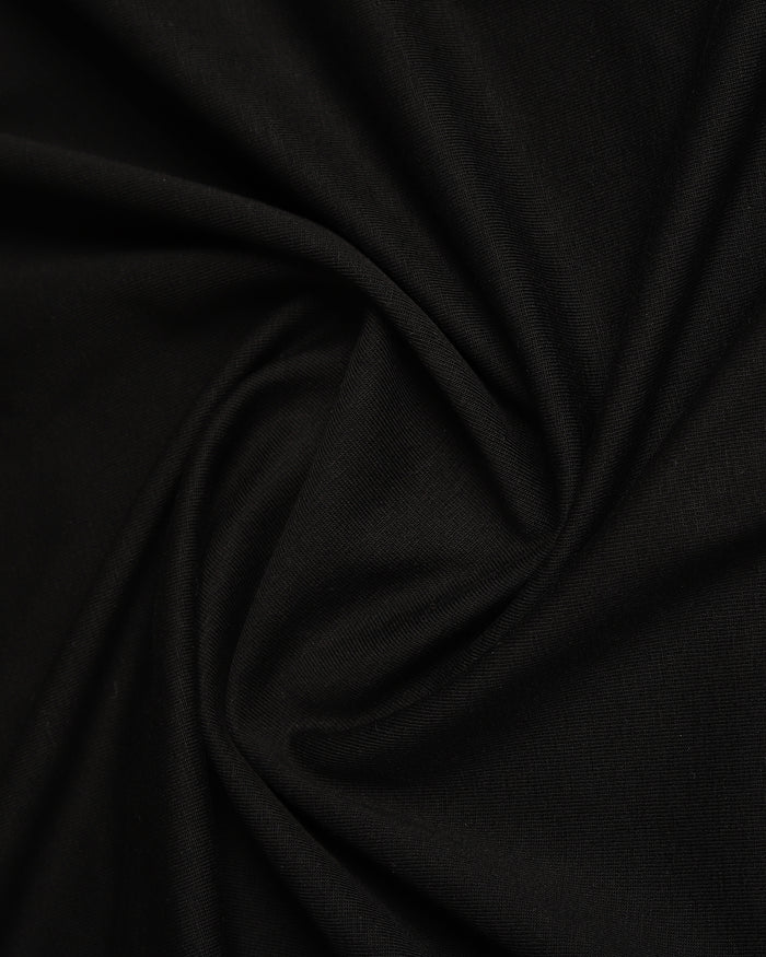 Black Crew Neck Textured T-Shirt - Crown