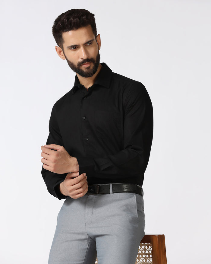 Black Non Iron Textured Shirt - Destine