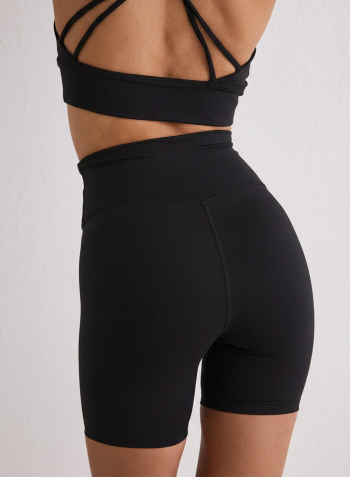 Black Sense Midi Biker Shorts