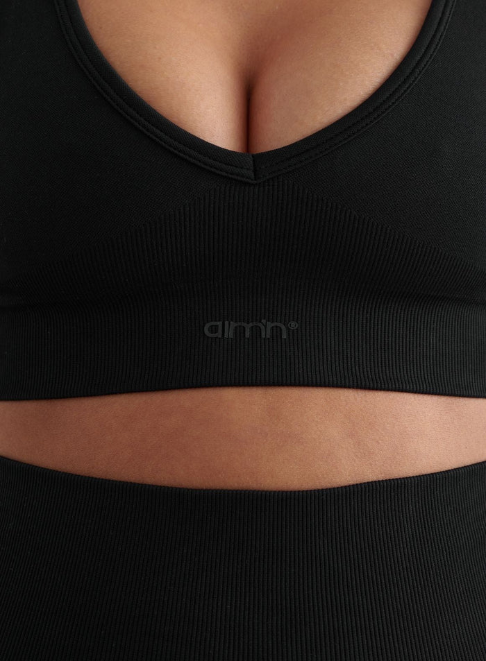 Black Shape Seamless Deep Cut Bra
