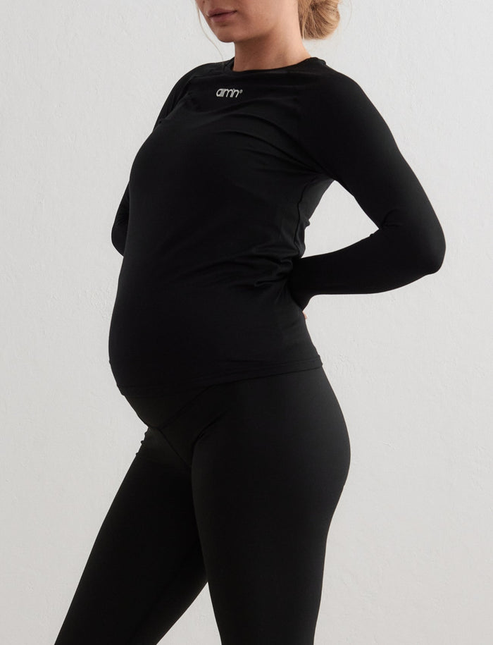 Black Soft Basic Maternity Long Sleeve