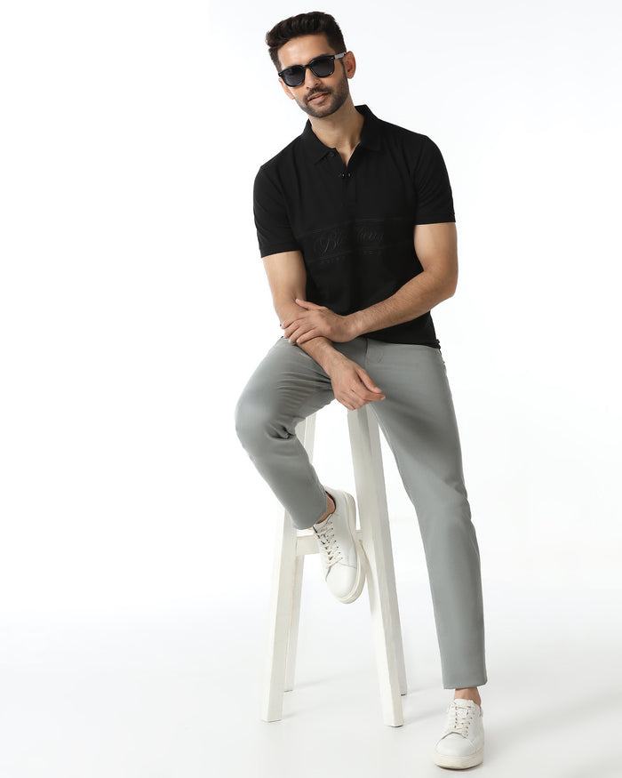 Black Solid Polo - Grand