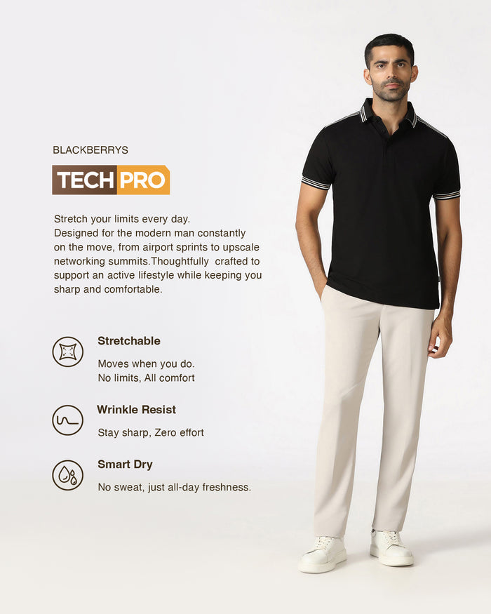 Black TechPro Solid Polo - Logan