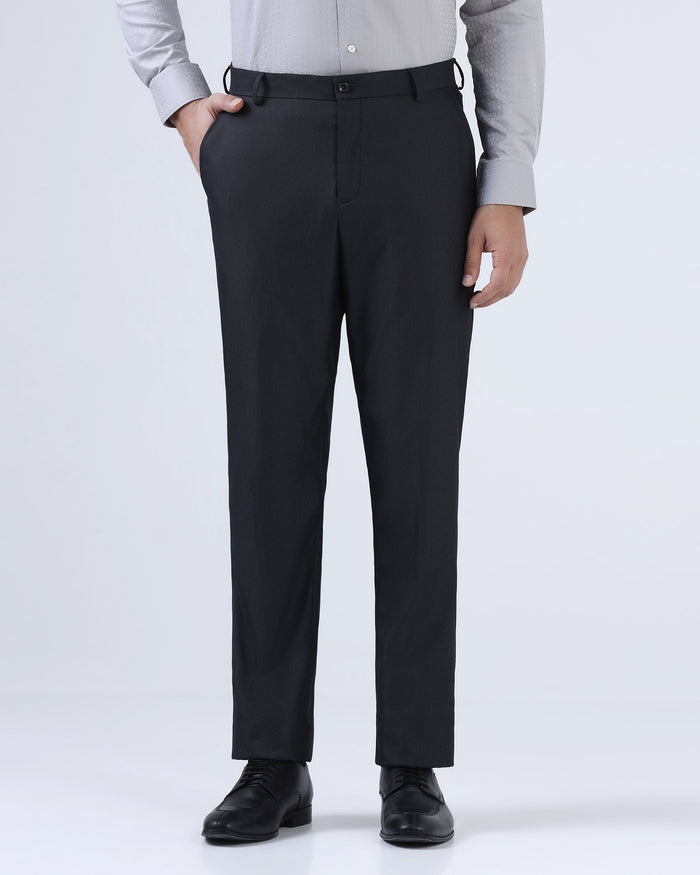 Black Textured Trouser - Alan