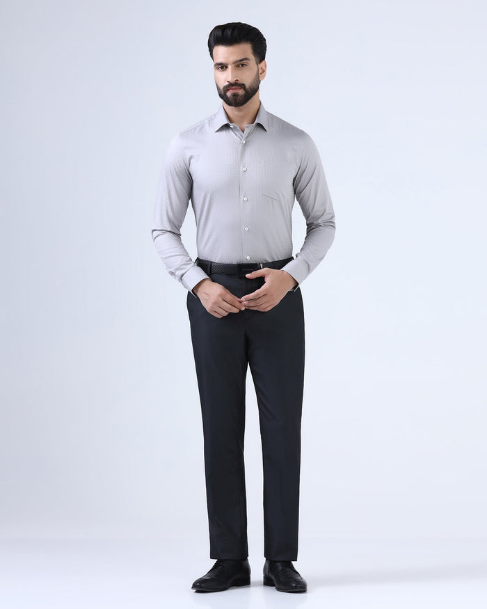 Black Textured Trouser - Alan
