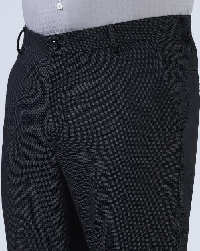 Black Textured Trouser - Alan