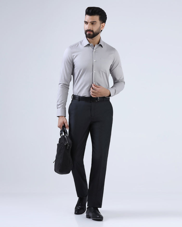 Black Textured Trouser - Alan