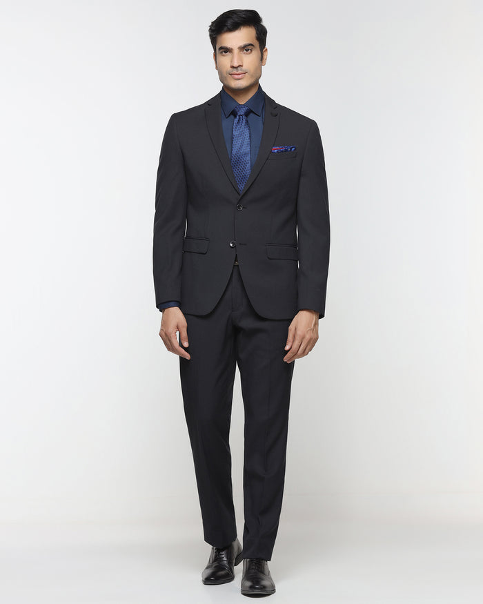 Black Two Piece Textured Suit - Hams