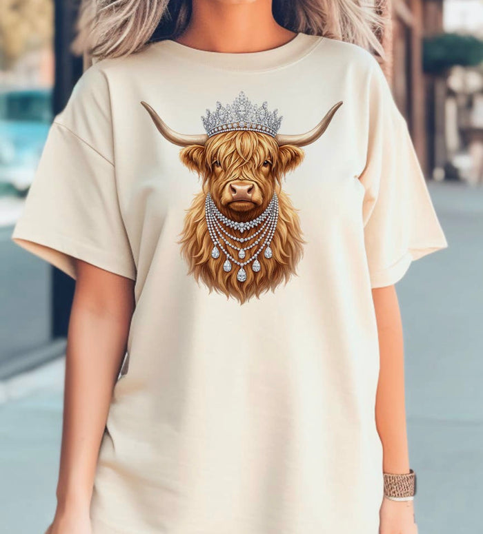 Bling Bougie Highland Cow TShirt