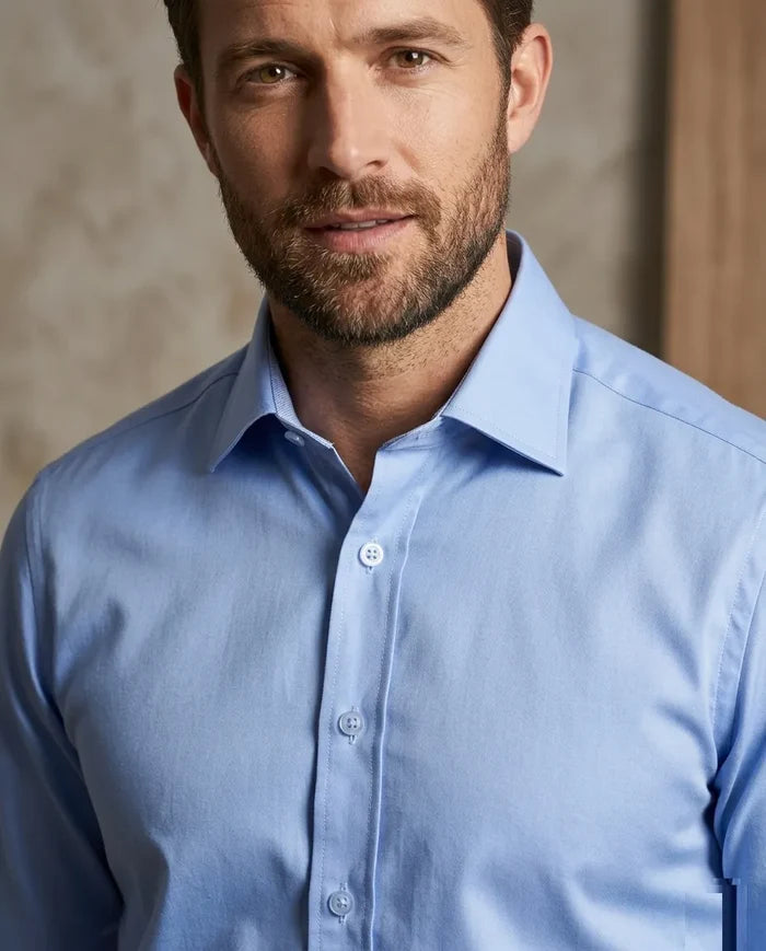 Blue Classic Single Cuff Men's Shirt