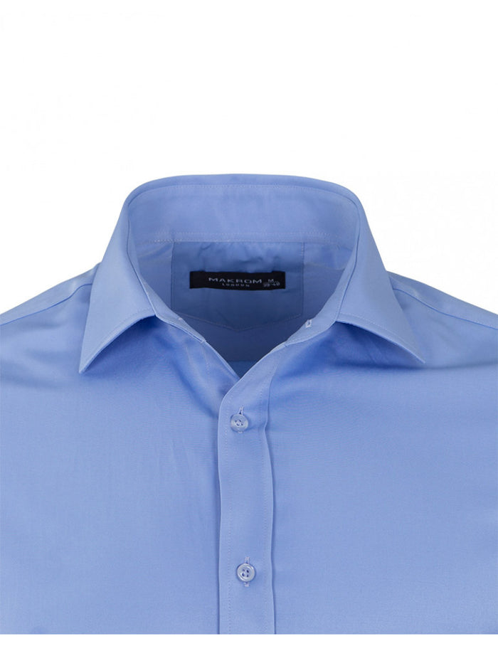 Blue Classic Single Cuff Men's Shirt-Makrom