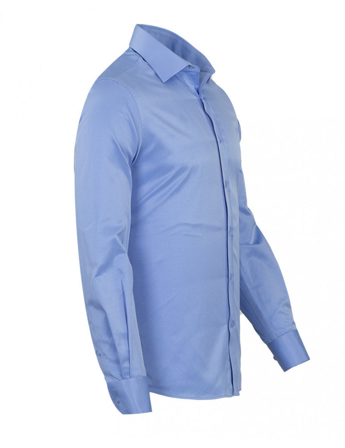 Blue Classic Single Cuff Men's Shirt-Makrom