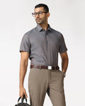 Blue Half Sleeve Textured Shirt - Recite