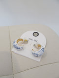 Blue Marble Hoop Earring