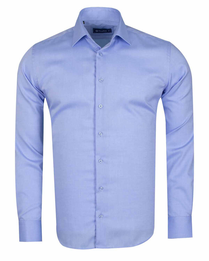 Blue Non Iron Plain Shirt-Makrom