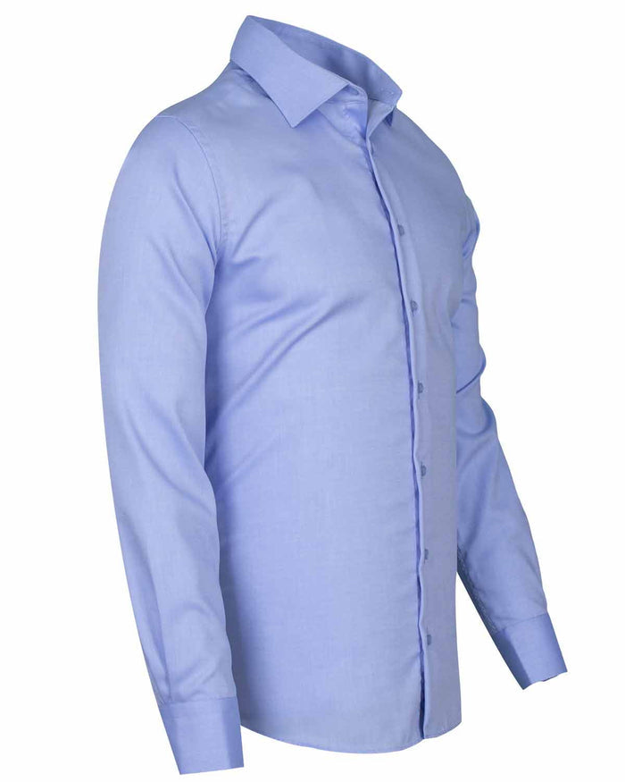 Blue Non Iron Plain Shirt-Makrom