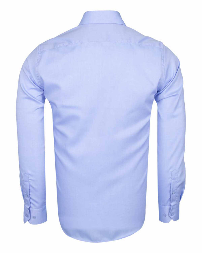 Blue Non Iron Plain Shirt-Makrom