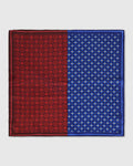 Blue Printed 100% Silk Pocket Square - Westleigh