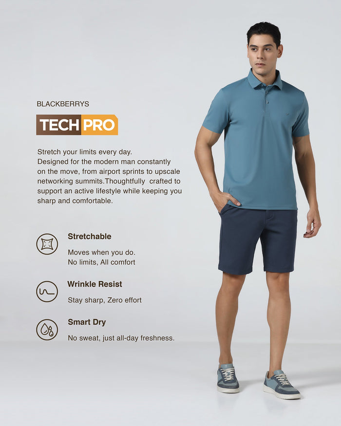 Blue TechPro Solid Shorts - Serry