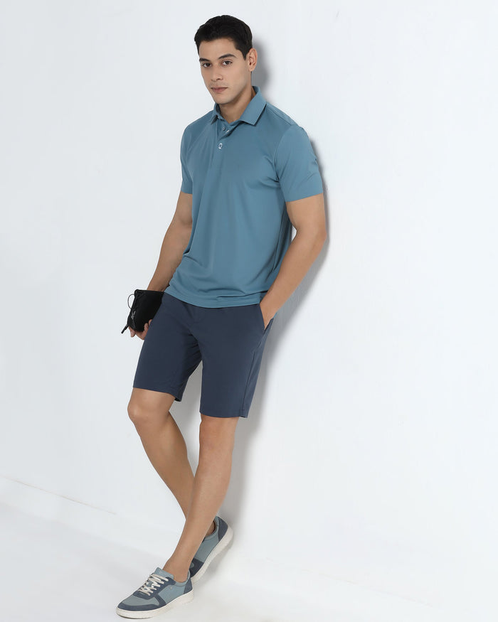 Blue TechPro Solid Shorts - Serry
