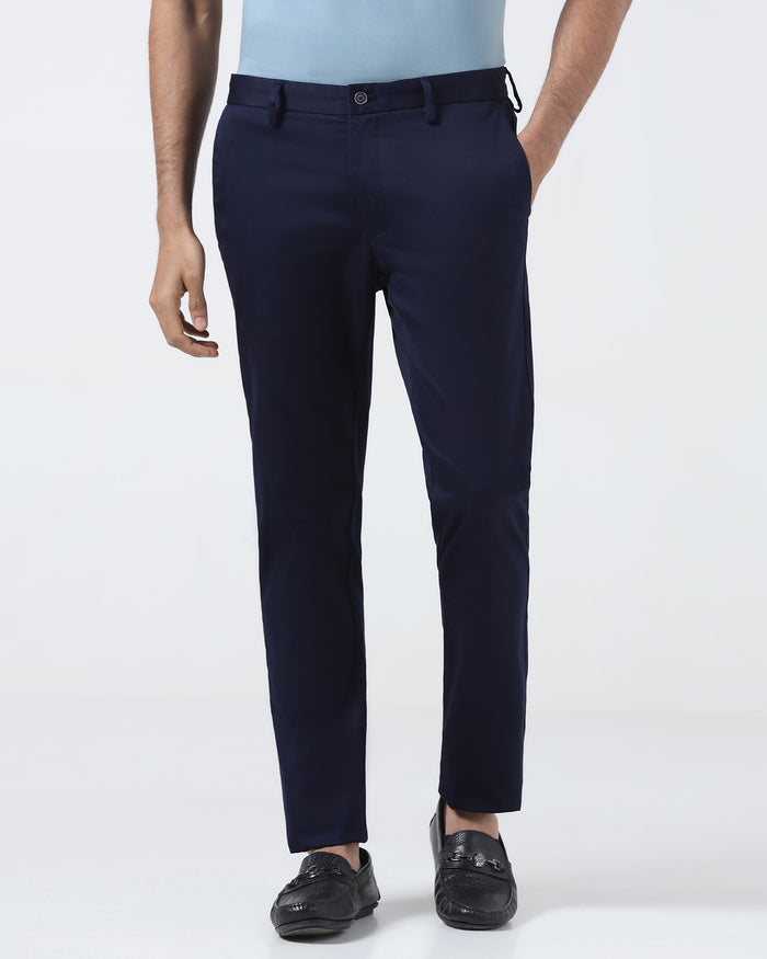 Blue Textured Khakis - Aspen