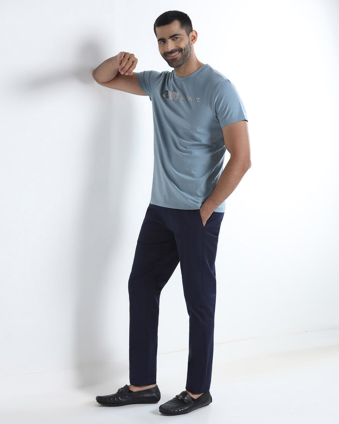 Blue Textured Khakis - Aspen
