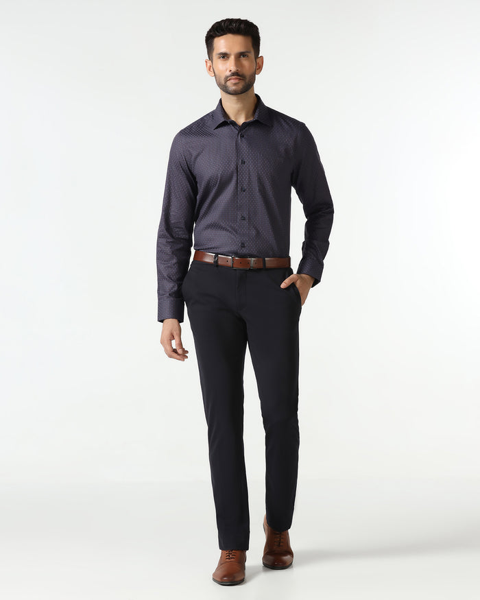 Blue Textured Shirt - Roster