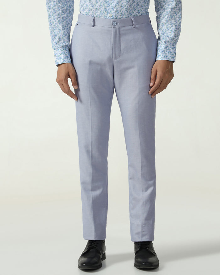 Blue Textured Trouser - Dort