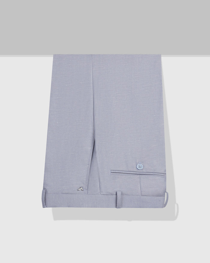 Blue Textured Trouser - Dort