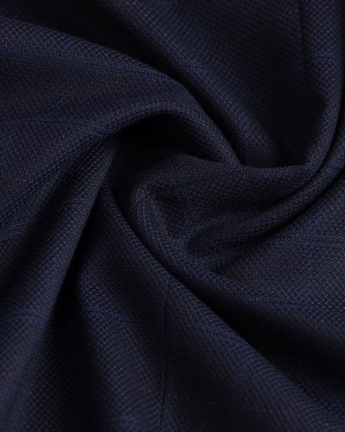 Blue Three Piece Check Suit - Qester